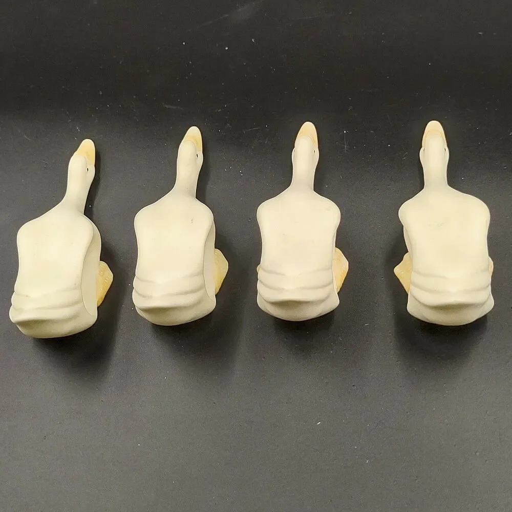 Dept 56 Geese Porcelain Napkin Rings Set of 4 Goose Duck Birds Country Farmhouse